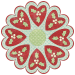 Hearts and Holly Candle Mat