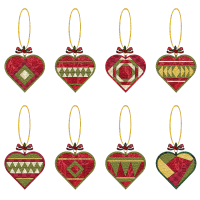 Paper Pieced Heart Ornaments