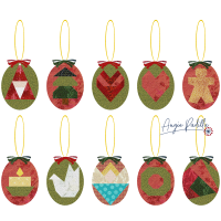 Paper Pieced Oval Ornaments