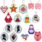 Whimsical Christmas Applique Ornaments | 12 Pattern Set for Quilters