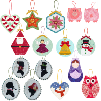 Whimsical Christmas Applique Ornaments | 12 Pattern Set for Quilters