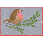 Happy Christmas Robin Mug Rug