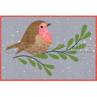Happy Christmas Robin Mug Rug
