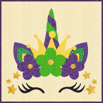 Mardi Gras Unicorn Cushion Cover