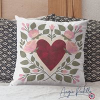 Rose Heart Cushion Cover