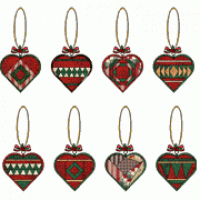 Paper Pieced Heart Ornaments