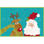 Santa and Rudolph Mug Rug