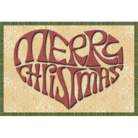 Merry Christmas Heart - Mug Rug